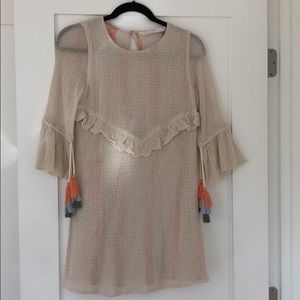 Zara Crochet dress with Pom Pom details on Sleeve